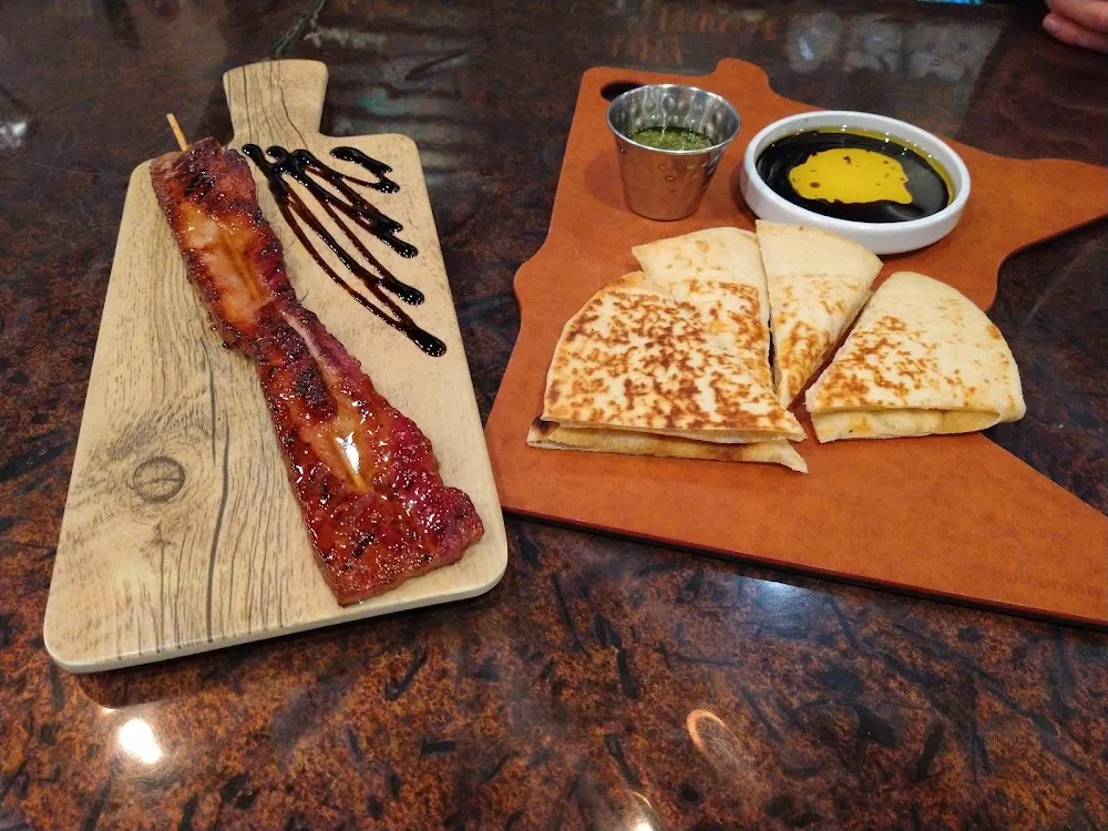 Bacon on a Stick and Warm Flatbread