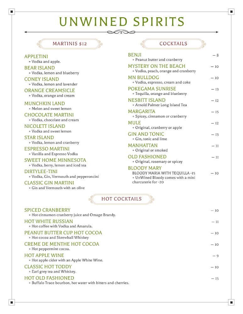 Unwined Up North Menu image 4